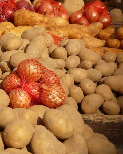 potatoes, onion, vegetables, potato, food, ingredient, meal, market